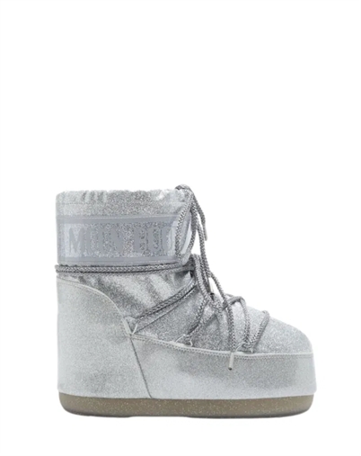 Moon Boot - Icon Low Sliver Glitter Støvler - Silver